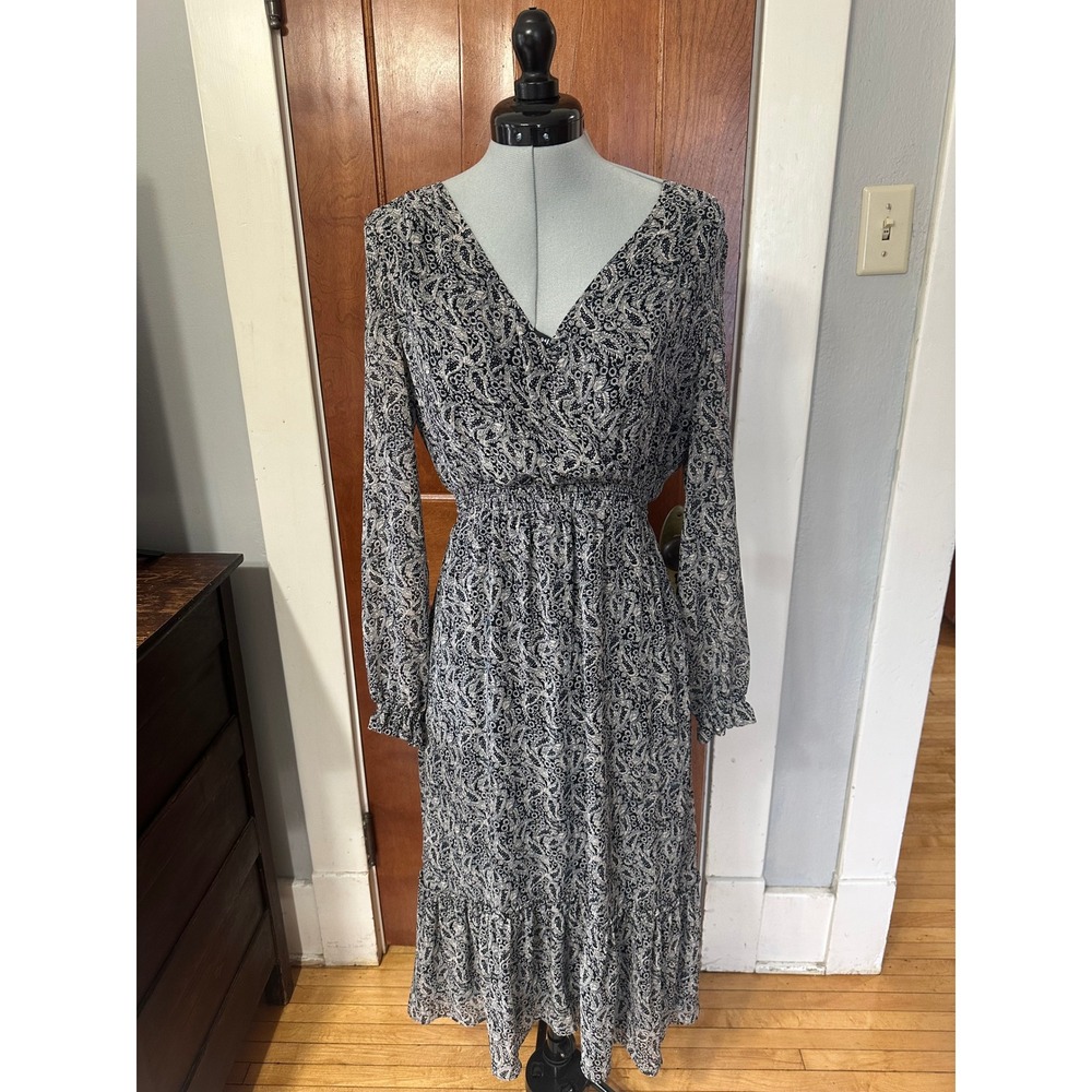 Sézane Black & Ivory Paisley Maxi Dress Size 36 / US 4 EUC